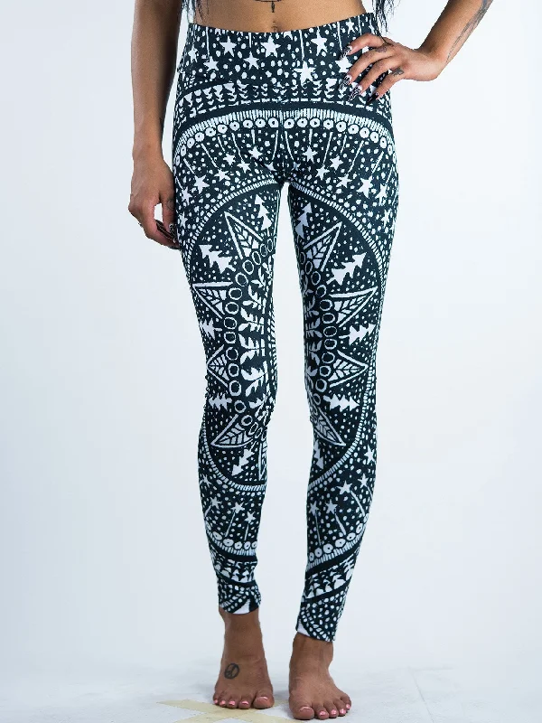 Black Mandala Forest Leggings