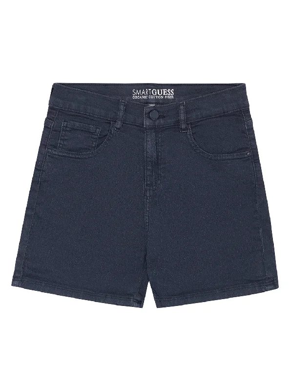 Girls Blue Stretch Bull Denim Shorts (7-16)