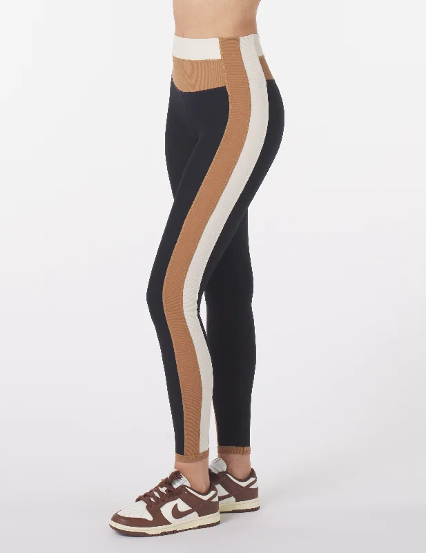 Directional Legging: Black Oatmilk/Almond Contrast