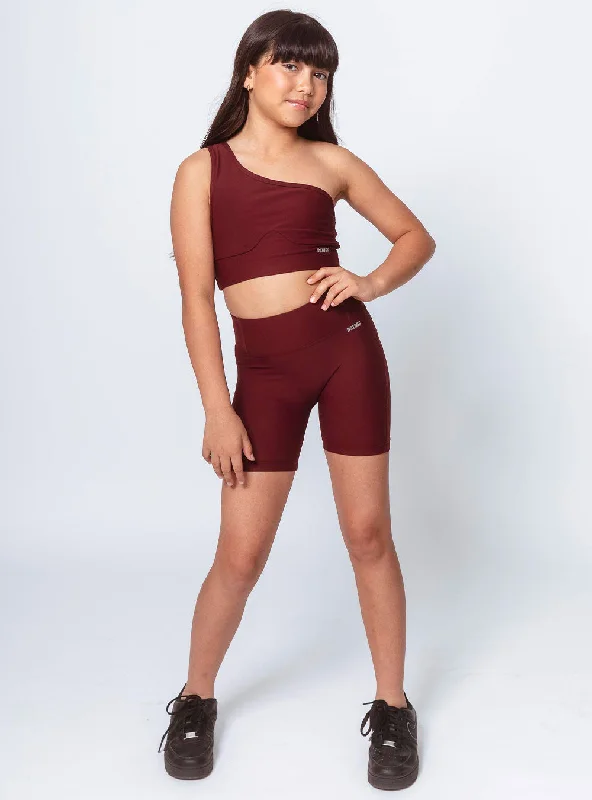 Girls Studio Bike Shorts Maroon