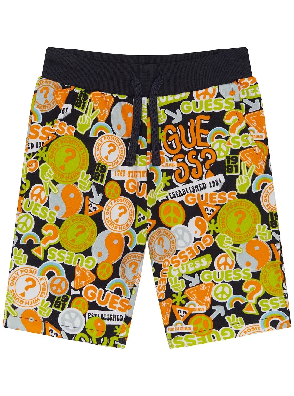 Orange and Green Peace Active Shorts (2-7)