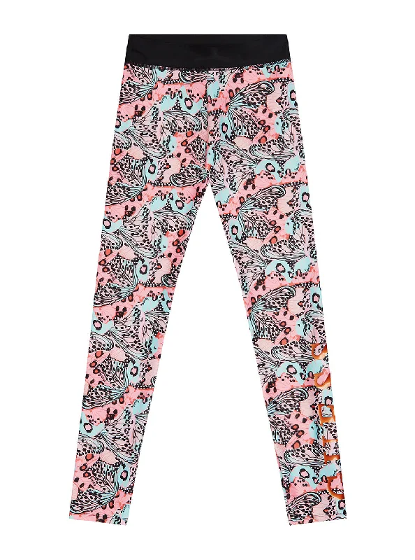 Pink Butterfly Printed Active Leggings (7-16)