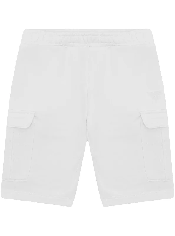 White Woven Cargo Shorts (8-16)