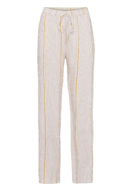 Sleep And Lounge Woven Long Pant | Safari Stripe 77617-2008