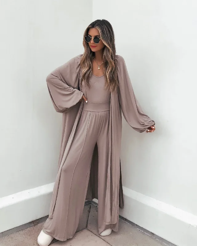 Buttery Soft Taupe Wide Leg Pants