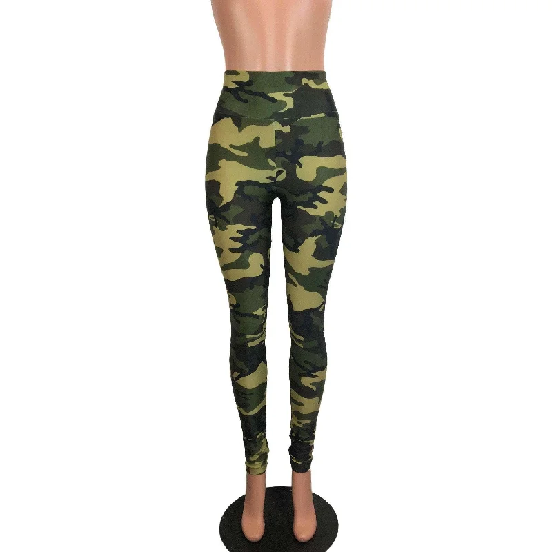 Camo or Camouflage High Waisted Leggings Pants