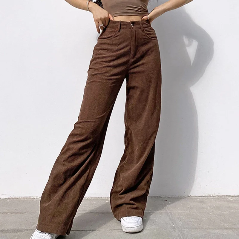 DressBetty - Corduroy Women Vintage 90s Indie Streetwear Teenager Pants