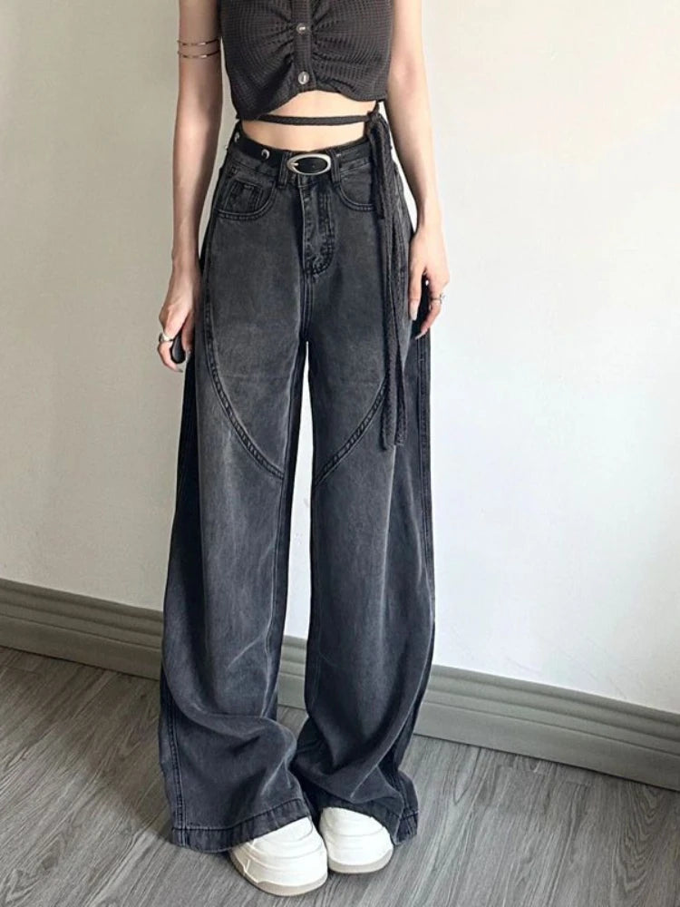 Harajuku Black Baggy Japanese Y2K Grunge Distressed Oversize Kpop Korean Style Pant