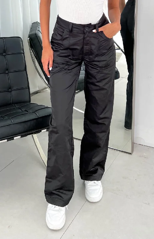 Hartley Black Nylon Pants