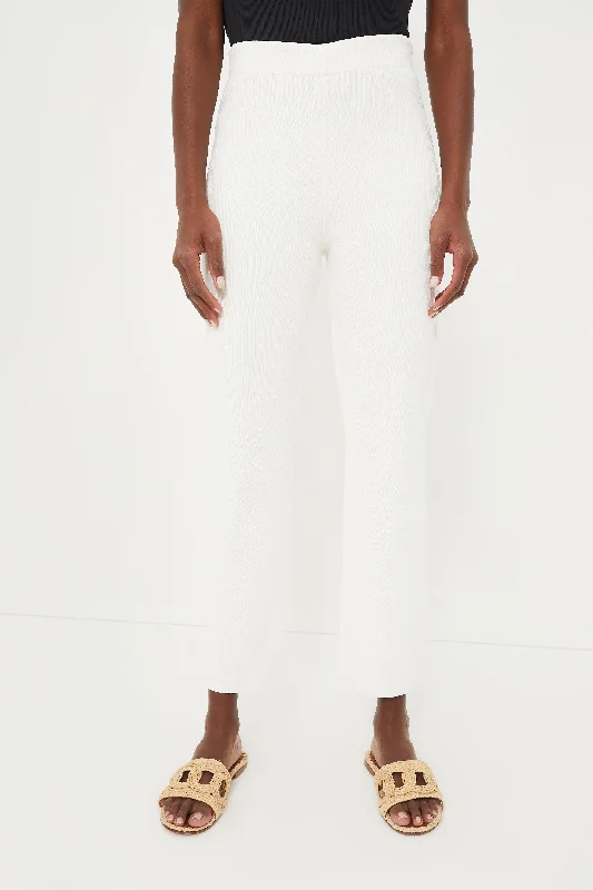 Ivory Compression Knit Ashford Pants